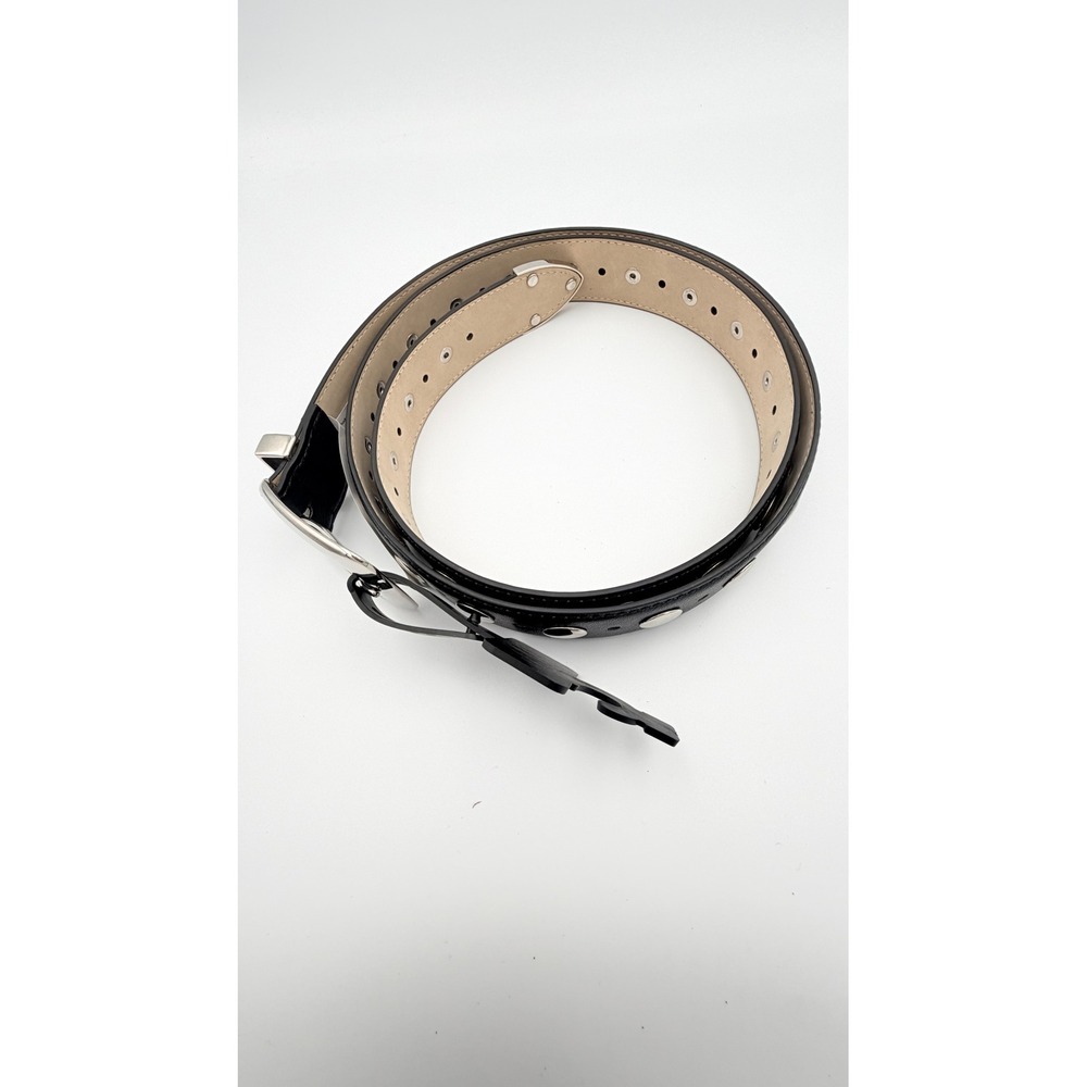 Madden NYC Womens Black Studded Faux Leather Belt Silver Buckle 3X MNYB-062